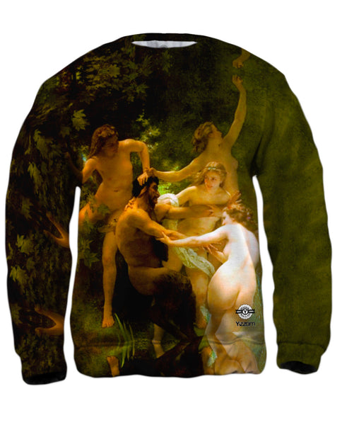 William Adolphe Bouguereau - "Nymphs and Satyr" (1873) Mens Sweatshirt