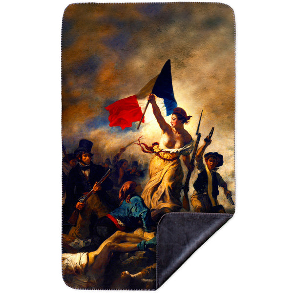 Eugene Delacroix - "La Liberte guidant le peuple (Liberty Leading the People)" MicroMink(Whip Stitched) Grey