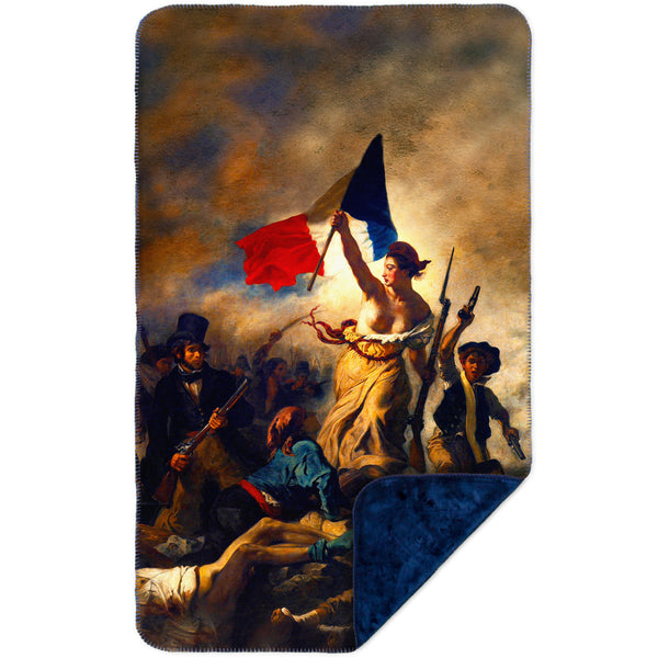 Eugene Delacroix - "La Liberte guidant le peuple (Liberty Leading the People)" MicroMink(Whip Stitched) Navy