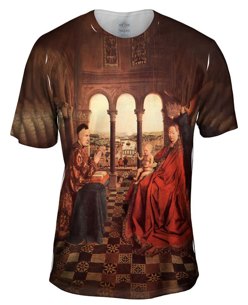 Van Eyck - "De Maagd van Kanselier Rolin~The Virgin and Chancellor Rolin" (1620) Mens T-Shirt