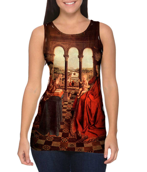 Van Eyck - "De Maagd van Kanselier Rolin~The Virgin and Chancellor Rolin" (1620) Womens Tank Top