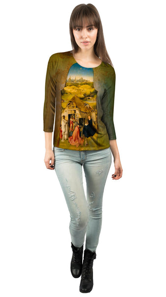 Hieronymus Bosch - "The Adoration of the Magi" (1510) Womens 3/4 Sleeve