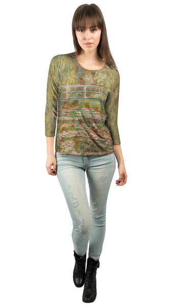 Monet -"Bridge Over Water Lilies" (1899) Womens 3/4 Sleeve
