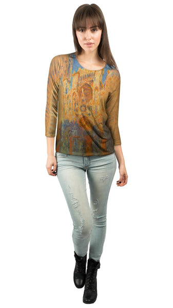 Monet -"Rouen Cathedral Sunset" (1893) Womens 3/4 Sleeve