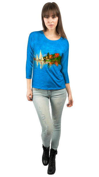 Monet -"Regatta at Argenteuil" (1872) Womens 3/4 Sleeve
