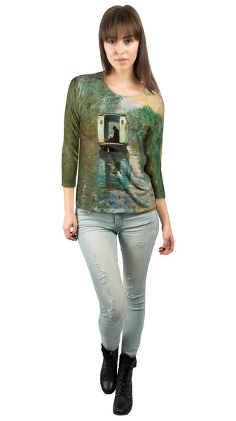 Monet -"Le Bateau Atelier" (1876) Womens 3/4 Sleeve