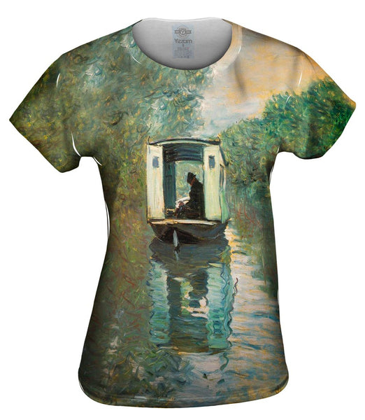 Monet -"Le Bateau Atelier" (1876) Womens Top