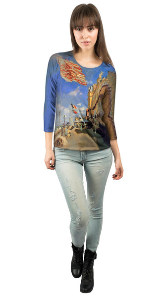 Monet -"Hotel de Roches Noires" (1870)&nbsp;Womens 3/4 Sleeve