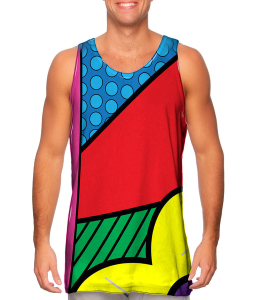 Circles on Blue and Red Mens Tank Top
