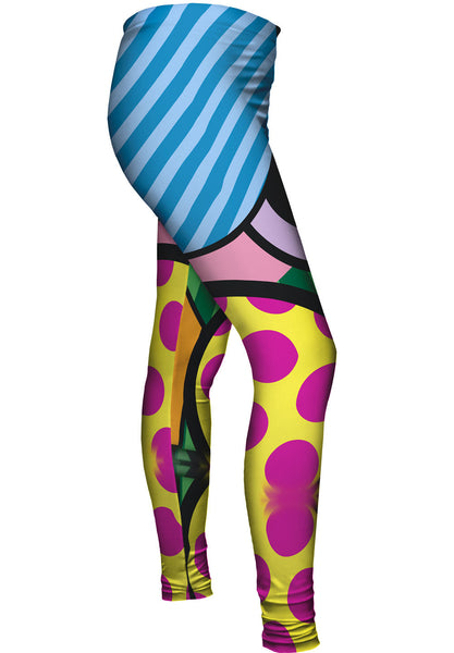 Circles on Pink and Blue Womens Leggings