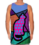 Cat on Pink and Blue