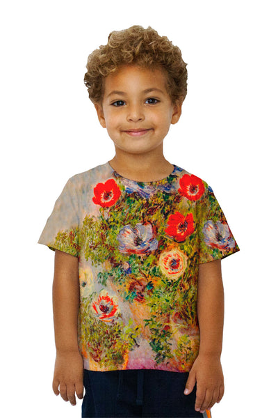 Kids Monet -"Still-life Anemones" (1885) Kids T-Shirt