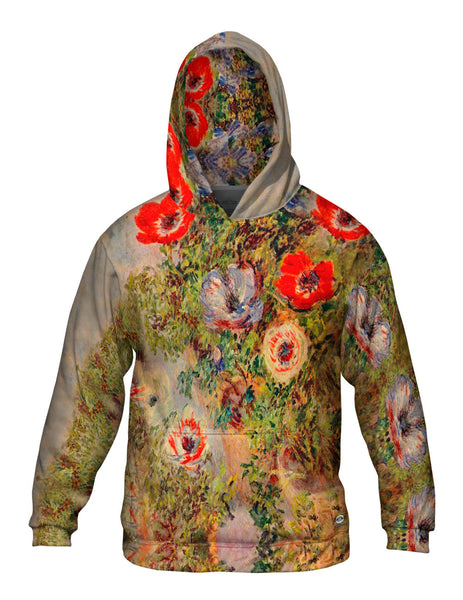 Monet -"Still-life Anemones" (1885) Mens Hoodie Sweater