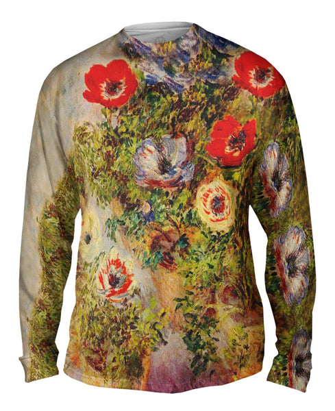 Monet -"Still-life Anemones" (1885) Mens Long Sleeve