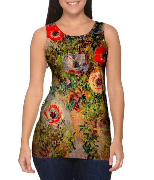 Monet -"Still-life Anemones" (1885) Womens Tank Top