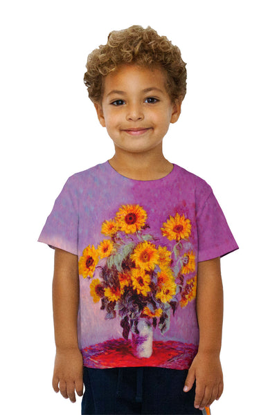 Kids Monet -"Sunflowers" (1881) Kids T-Shirt