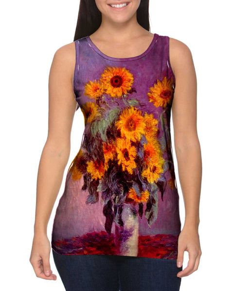 Monet -"Sunflowers" (1881) Womens Tank Top