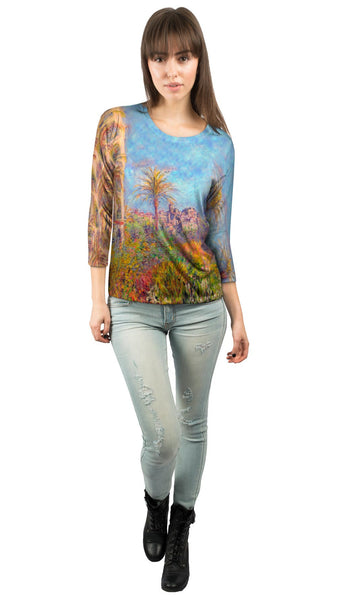 Monet -"Villas at Bordighera" (1884)&nbsp;Womens 3/4 Sleeve