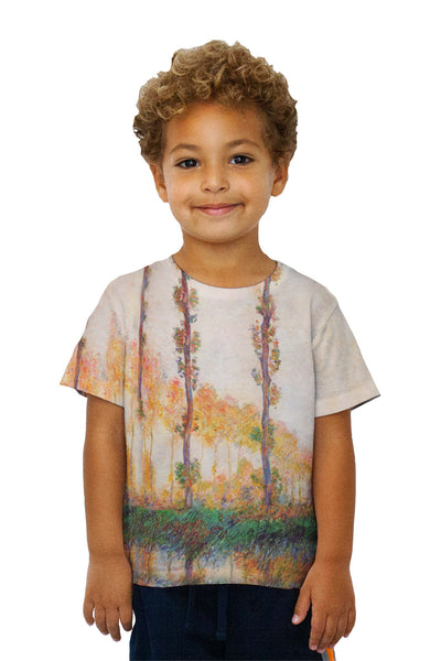 Kids Monet -"Poplars in Autumn" (1891) Kids T-Shirt