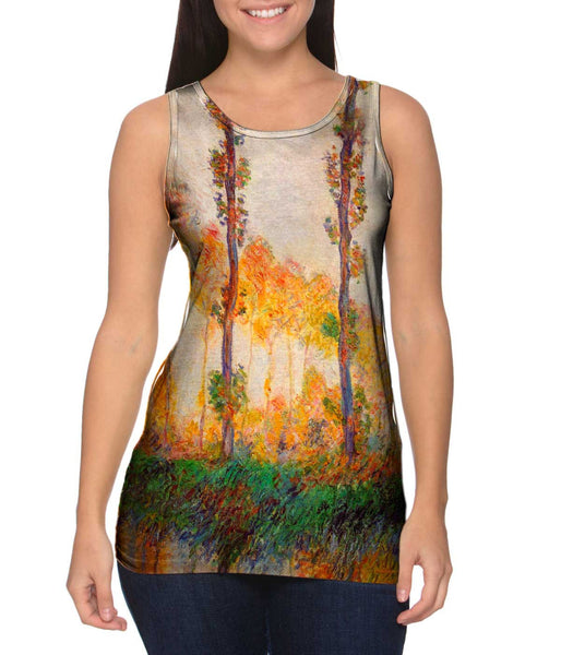 Monet -"Poplars in Autumn" (1891) Womens Tank Top
