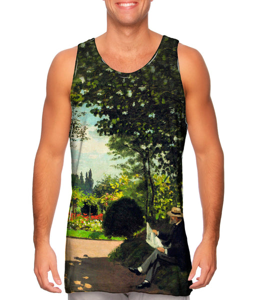 Monet -"Reading in the Garden" (1866)&nbsp;Mens Tank Top