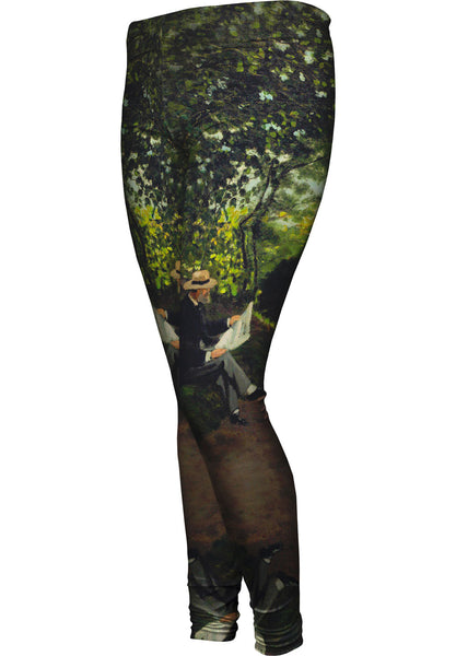 Monet -"Reading in the Garden" (1866)&nbsp;Womens Leggings