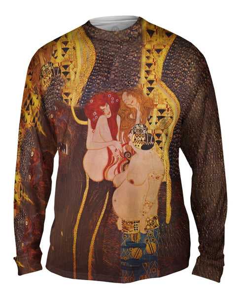 Gustav Klimt -"Beethovenfries" (1902) Mens Long Sleeve
