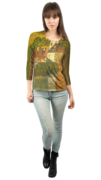 Gustav Klimt -"Church in Unterach" (1916)&nbsp;Womens 3/4 Sleeve