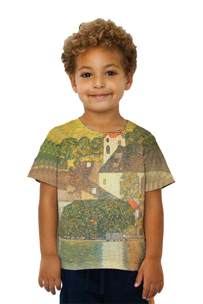 Kids Gustav Klimt -"Church in Unterach" (1916) Kids T-Shirt