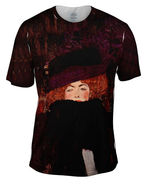 Gustav Klimt -"Lady with Hat and Featherboa" (1909) Mens T-Shirt