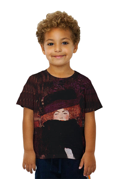 Kids Gustav Klimt -"Lady with Hat and Featherboa" (1909)&nbsp;Kids T-Shirt