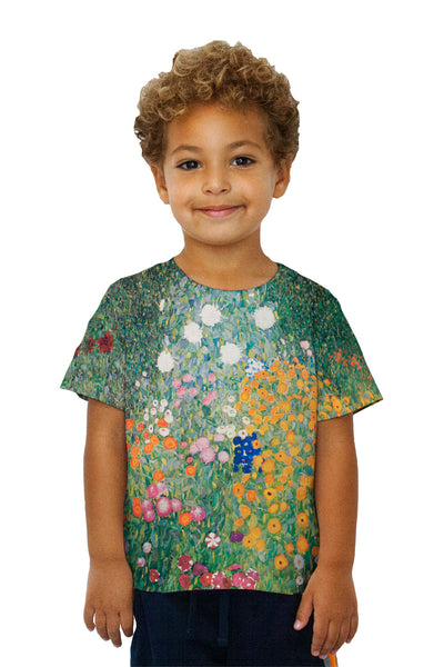 Kids Gustav Klimt -"Flower Garden " (1907) Kids T-Shirt