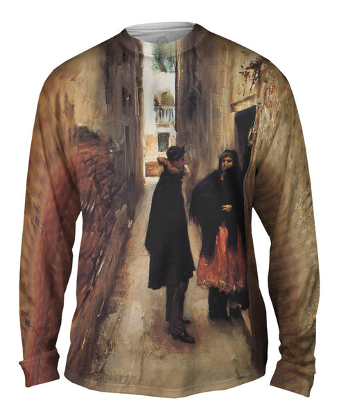 Sargent -"Street in Venice" (1882) Mens Long Sleeve