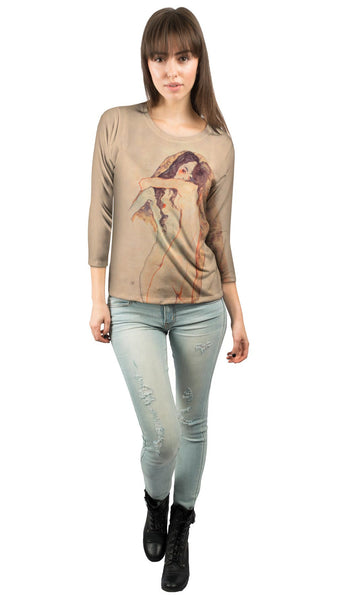 Schiele -"Duo Nude Women" (1911) Womens 3/4 Sleeve