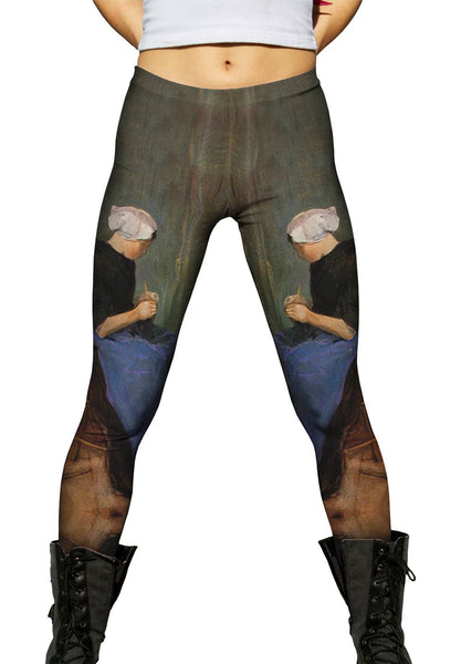 Van Gogh -"Woman Knitting" (1881)&nbsp;Womens Leggings