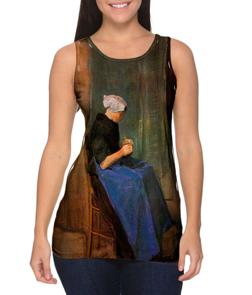 Van Gogh -"Woman Knitting" (1881) Womens Tank Top