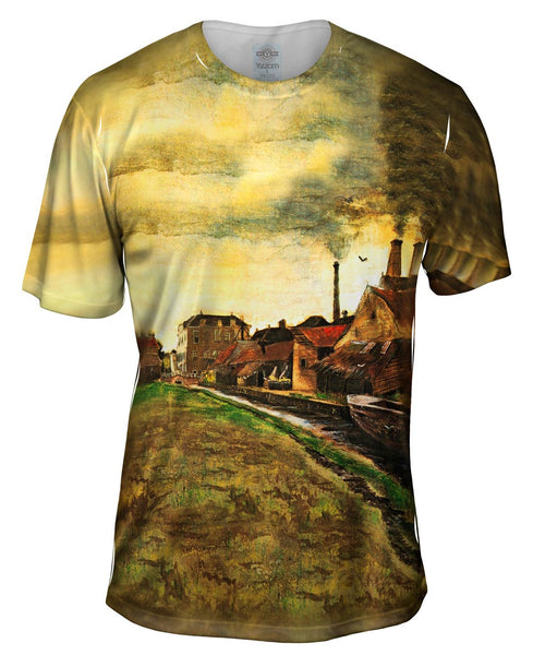 Van Gogh -"Iron Mill in the Hague" (1882) Mens T-Shirt