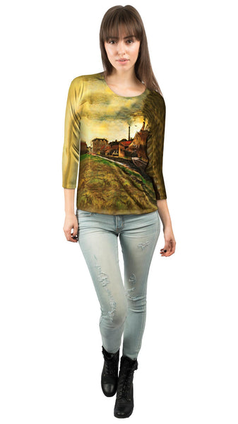 Van Gogh -"Iron Mill in the Hague" (1882) Womens 3/4 Sleeve