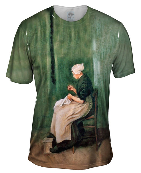 Van Gogh -"Woman Sewing" (1882) Mens T-Shirt