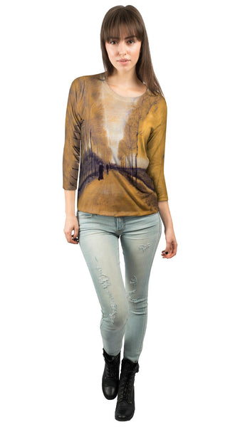 Van Gogh -"Alley Bordered by Trees" (1884) Womens 3/4 Sleeve