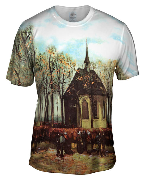 Van Gogh -"Congregation Leaving Church" (1884) Mens T-Shirt