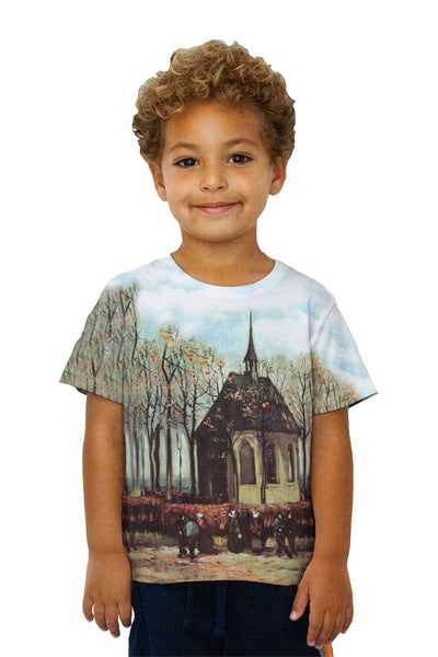 Kids Van Gogh -"Congregation Leaving Church" (1884)&nbsp;Kids T-Shirt