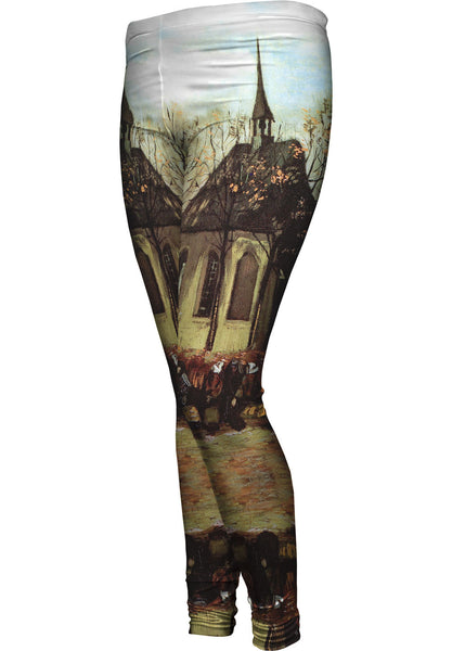 Van Gogh -"Congregation Leaving Church" (1884)&nbsp;Womens Leggings