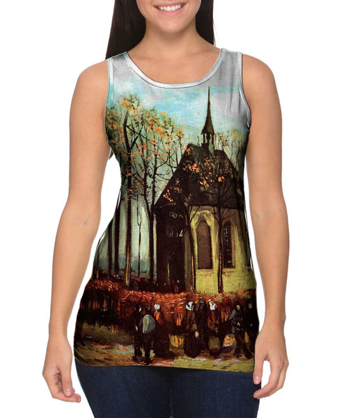 Van Gogh -"Congregation Leaving Church" (1884)&nbsp;Womens Tank Top