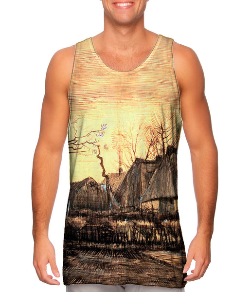 Van Gogh -"Houses with Thatched Roofs" (1884)&nbsp;Mens Tank Top