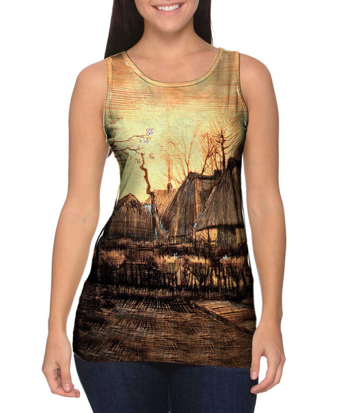 Van Gogh -"Houses with Thatched Roofs" (1884) Womens Tank Top
