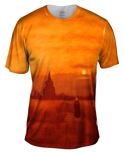 Van Gogh -"Old Tower in the Fields" (1884) Mens T-Shirt