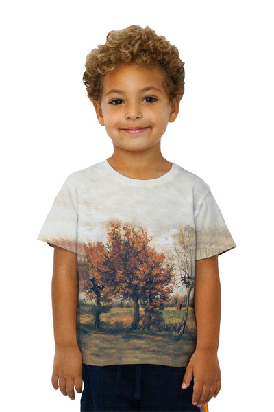 Kids Van Gogh -"Autumn Landscape with Trees" (1885) Kids T-Shirt