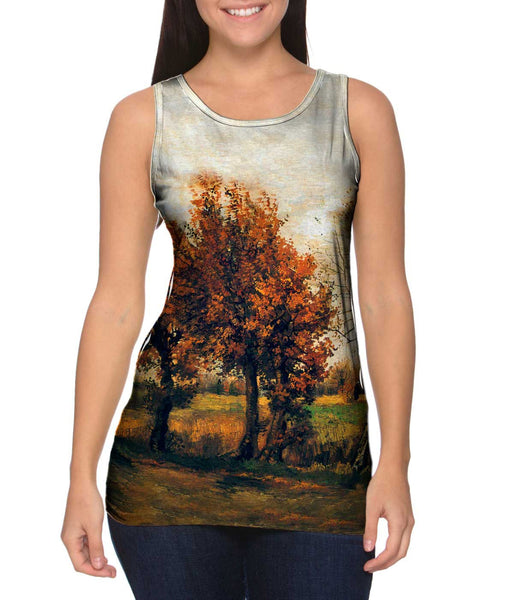 Van Gogh -"Autumn Landscape with Trees" (1885) Womens Tank Top