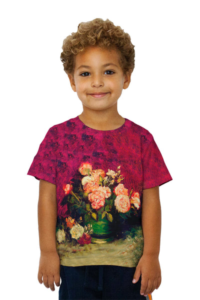 Kids Van Gogh -"Bowl with Roses" (1886) Kids T-Shirt